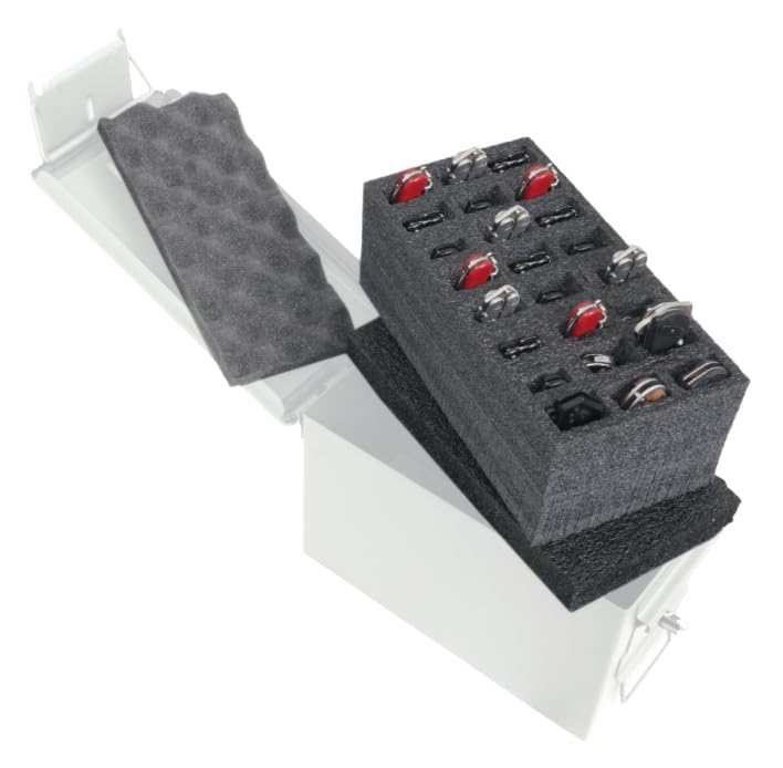 Case Club 24 Folding Knives Pre-Cut Foam for .50 Cal Ammo Can - (Ammo Can Not Included) - (Foam is Closed Cell, Military Grade)