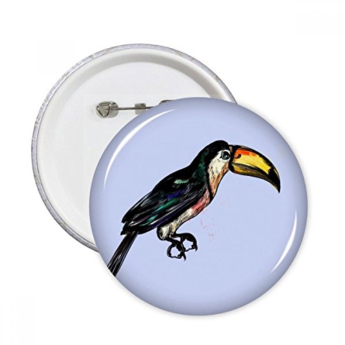Cadeau multicolore badge oiseau tropical Toco peinture pour faire plaisir à un proche créatif