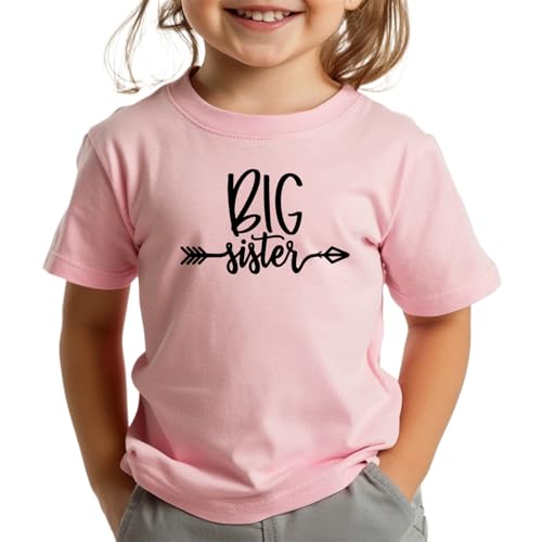 Image of Big Sister Shirt for Girls Toddler Kids Pregnancy Announcement Promoted to Big Sis T-Shirt Summer Short Sleeve Top