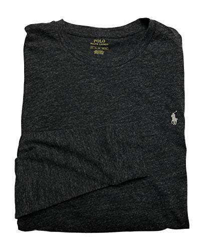 Polo Ralph Lauren Big & Tall Big & Tall Long Sleeve Solid Crew Neck Tee Black Marl Heather 5XB