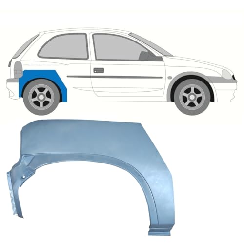 Panneau de réparation arc d'aile arrière pour Opel Corsa B 1993-2001 / Droite