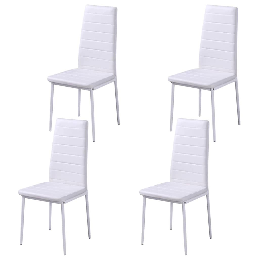 Ensemble Table à Manger 4 Chaises Verre Trempé Noir Blanc
