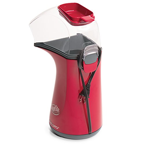 Image of Presto 04863 Poplite Hot Air Popcorn Popper - Built-In Measuring Cup + Melts Butter,Easy to Clean,Built-In Cord Wrap,18 Cups,Red,(Pack of 2)