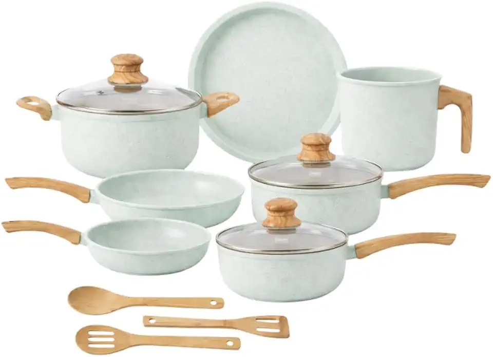 Jogo de Panelas de Indução com Revestimento Cerâmico Antiaderente Tuut Ecoglide 10 Peças Marble