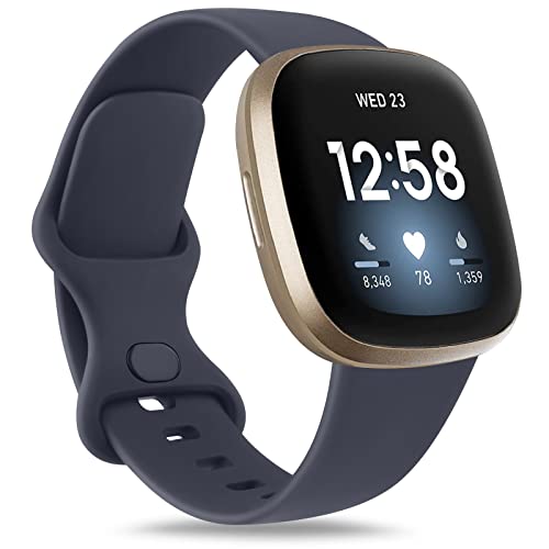 Image of Meliya Soft Strap for Fitbit Versa 4 / Versa 3 / Sense 2 / Sense(Watch Not Included), Flexible Premium Elastomer TPU Adjustable Watch Straps, Sport Replacement Band for Women Men