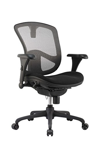 OPS-B-1FS Elevation Series Relax Office Task Chair, Black Mesh Back/Black Fabric Seat