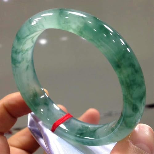 Bracelets,Jade Bangle Bracelet for Women, Genuine Ice Green Floating Flowers Jadeite Bangle Jewelry(58mm)2