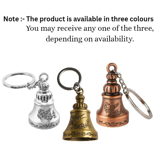Image of FOSSE Metal Guardian Bell Keychain For Bike /Car | Tibetan Key Chain Good Luck Key Chain (1 Pc), Gold