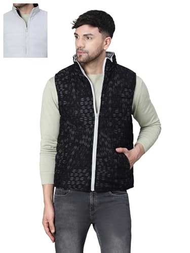 Image of oxolloxo Men's Aztec Print Zip Lined Sleeveless Reversible Quilted Jacket