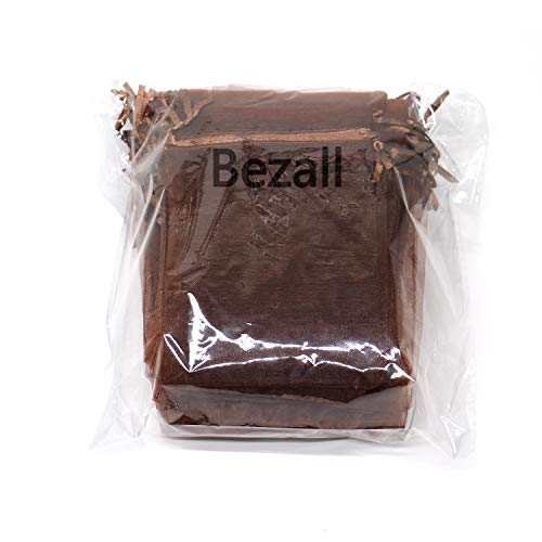 Image of Dealglad 100pcs Drawstring Organza Jewelry Candy Pouch Party Wedding Favor Gift Bags (3x4, Brown)