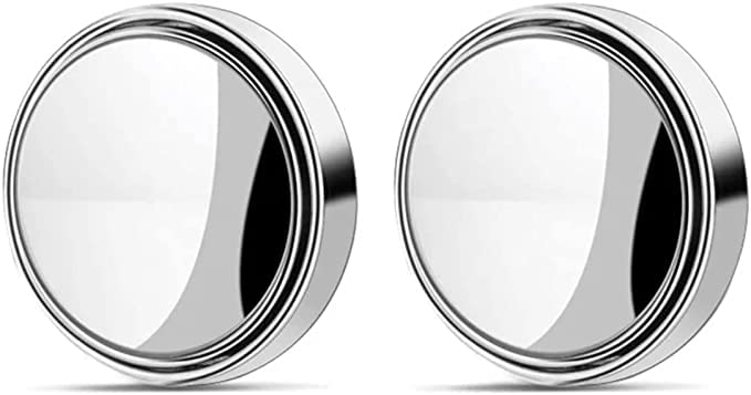 Round Shaped 360 Rotatable Rear View Mirror Wing mirror Convex mirror Towing Replacement mirror back side mirror round mirror small mirror Car side mirror for Universal Car SUV & Truck(1pair)