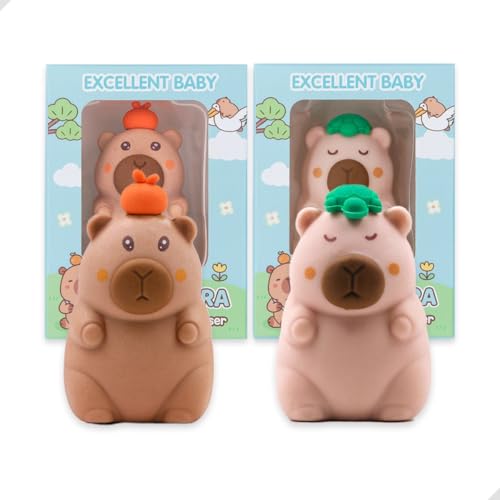 Kit com 2 Apontador Capivara 2 em 1 | Design Fofo e Funcional, com Lâmina Protegida, Ideal para Escola, Estudos e Estojo Infantil, Papelaria Fofa Divertida Kawaii