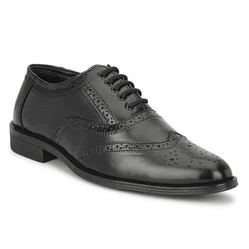 Leatherful Genuine Leather Brogue Shoes for Men | TPR Sole & Napp...