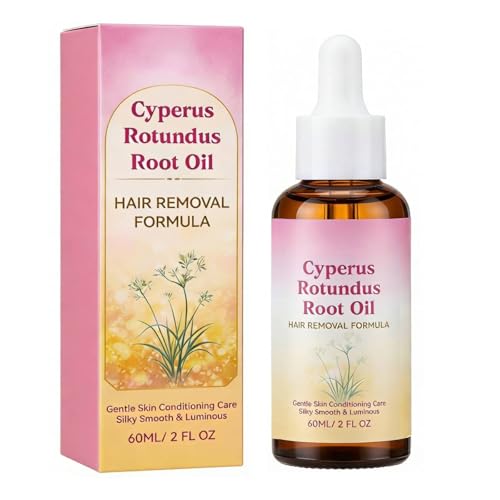 Cyperus Rotundus Oil, Cyperus Rotundus Oil for Hair Removal, Natural Inhibitor to Reduce Unwanted Hair Growth, Reducing Body Hair Growth, Soothes Skin & Shrink Pores for All Skin Types-2 Fl Oz