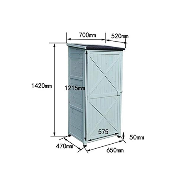PQXOER Garten und Geräteschrank Im Freien hölzernen Werkzeugen Kabinett Storage Shed 3-Tier Abnehmbarer Regal for Balkon… – Bild 4