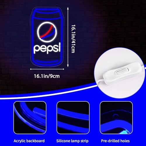 Image of Cola Neon Sign for Wall Decor Dimmable Neon lights for Bedroom Led Business Signs Suitable for Man Cave Bar Pub Store Bistro Restaurant Party Club Gift for Birthday Christmas Art Size 16.1*9In(ZYLD113)