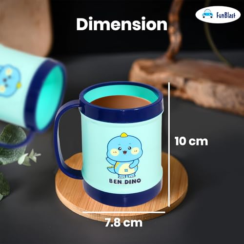 Image of FunBlast Milk Mug for Kids - Unbreakable Mug for Kids, Milk Mugs for Kids Unbreakable - Milk Drinking Cup for Kids (Pack of 1) (Dino)