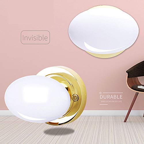 tooloflife Door Knob Round, Classic Door Knob Ceramic Door Knob Cupboard Cabinet Drawer Door Knob,Without Lock(White+Sliver) - Image 3