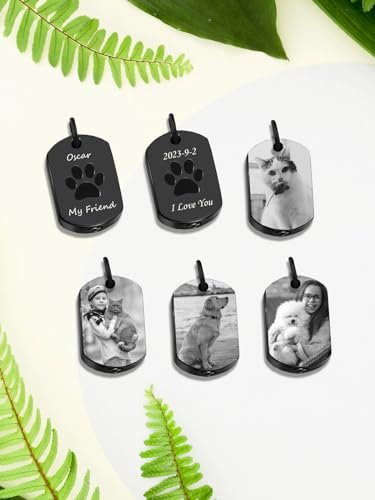 Zysta Urnen Anhänger mit Foto Gravur Asche Kette zum Befüllen Dog Tag Ascheamulett Edelstahl Hund Haustier Memorial Schmuck Personalisierte Geschenk