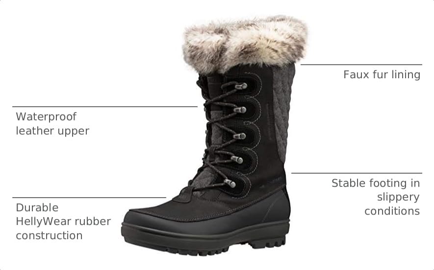 Image of Helly Hansen Womens Garibaldi VL Insulated Winter Boots | Insulated Waterproof Nubuck Leather, Faux Fur Lined, Eco Ortholite Comfort Footbed, Max-Grip Outsole
