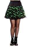 botas negras cortas  Hell Bunny Falda Rock BAT., Negro y verde, M-L
