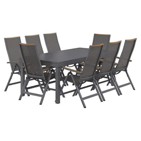 OUTLIV. Jacob XL Gartenmöbel-Set 8-Sitzer Anthrazit