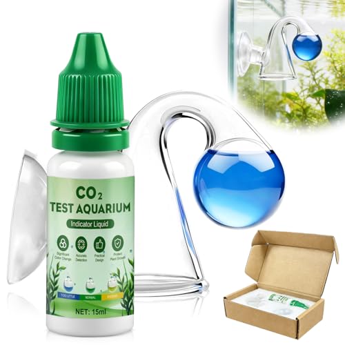 AllisWay Co2 Dauertest Aquarium, Co2 Test Aquarium, Co2 Dauertest, 15 ml Indikatorlösung + Titrationsdetektor, Präzisen Messung, Unterstützt das Wachstum von Aquarienpflanzen und Fischen