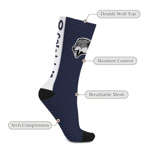 Custom Team Logo Crew Socks, Personalized Football Baseball Basketball Socks with Team Name & Number2