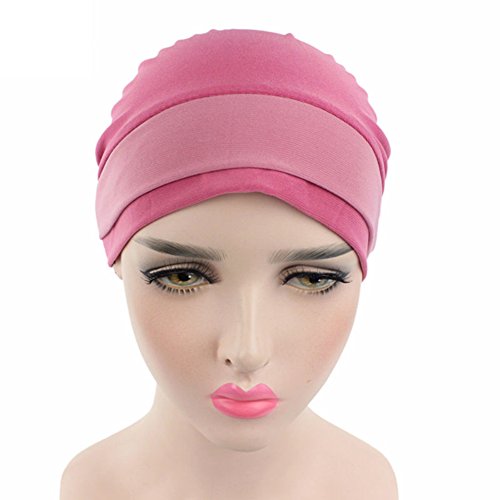 giveyoulucky 1 peça muçulmano elástico turbante chapéu câncer quimioterapia lenço para perda de cabe