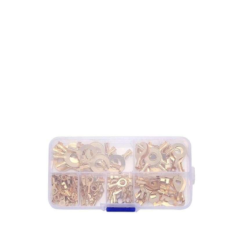 Kit assortito di 150 terminali a crimpare in rame M3/M4/M5/M6/M8/M10 con anello senza isolamento, per fai da te