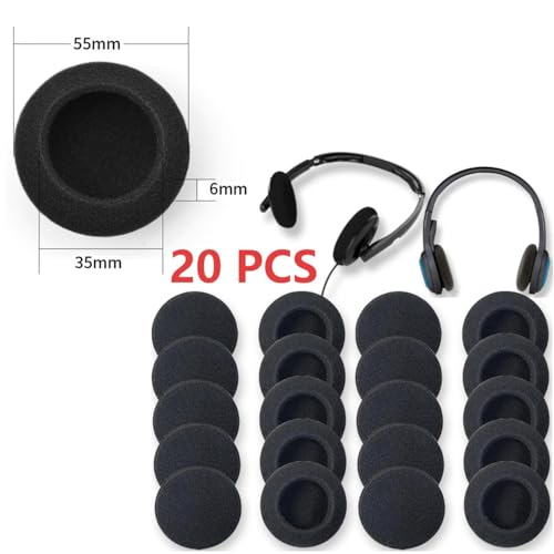 20 Piezas Almohadillas de Espuma para Auriculares Plantronics H251 H261 H351 H361 Serie | Negro, Auriculares Tamaño Estándar para Teléfono de Oficina H251 H251N H261 H261N H351 H351N H361 H361N Cubiertas Desechables miniatura 2