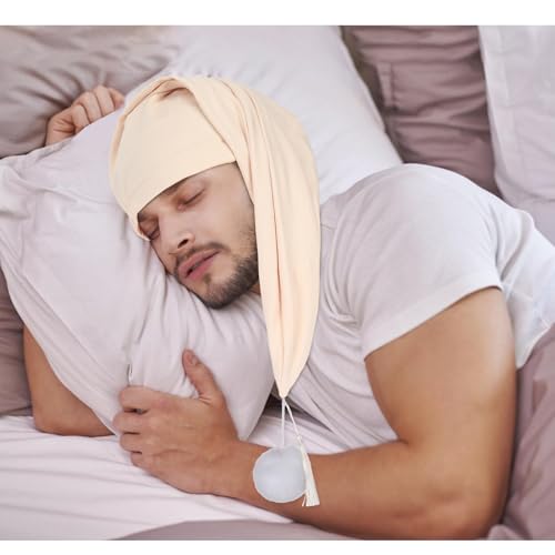 Lot de 2 bonnets de nuit réglables cordon de serrage et pompon - 4