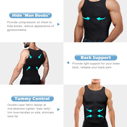 Mens Slimming Body Shaper Vest, Gynecomastia Compression Shirts, Tummy Control Undershirts2