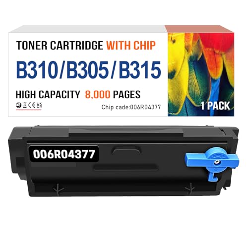 for Xerox B305 B310 B315 Toner Cartridge (with Chip), 8000 Pages High Capacity 006R04377 Compatible 006R04376 006R04378 Black Ink Cartridge Replacement for Xerox B310 B315 B305 Printer (1 Pack)
