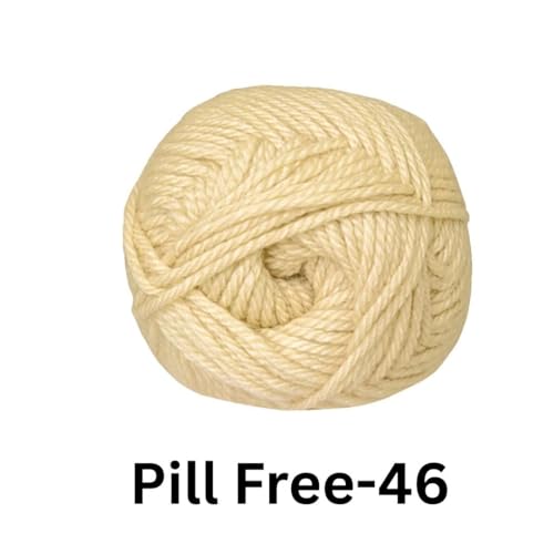 Image of VCR Vintage Cream Blue Yarn, Pill-Free Soft Knitting Yarn, 100 Grams Hank, 263 Meters Length, Low-Pill Acrylic Yarn, Soft Crosia Threads, Pack of 1, Suitable for Beanies, Caps and Gloves
