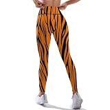 DROEYROEST Tiger Print Tummy Control Yoga Pants for Women with Pockets, High Waist Running Sports Workout Yoga Leggings M