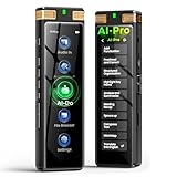 136GB AIボイスレコーダー、TIMMKOO デジタルボイスレコーダー、再生、オフライン文字起こし、AIテクノロジーに基づいたオンラインサマリー/マインドマップ/翻訳ベース、音声起動オーディオレコーダー(ゴールド)