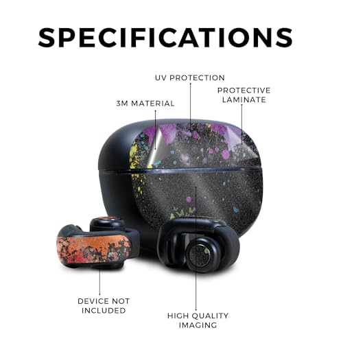 Image of Glossy Glitter Skin Compatible with Bose Ultra Open Earbuds - Splatter - Premium 3M Vinyl Protective Wrap Decal Cover - Easy to Apply | Crafted in The USA by MightySkins