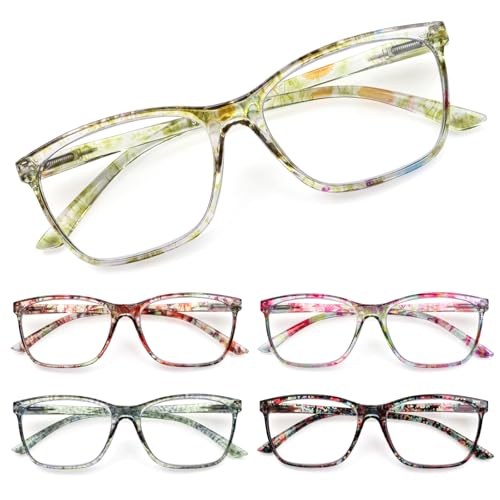 Image of SIGVAN Ladies Reading Glasses Blue Light Blocking Spring Hinge Fashion Pattern Print Eyeglasses for Women