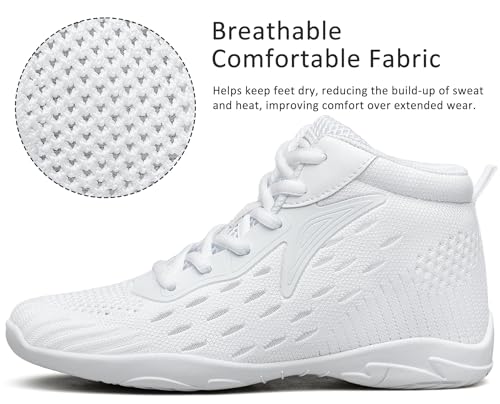 White High Top Cheer Shoes Girls Cheerleading Lightweight Shoes Dance Sneakers2
