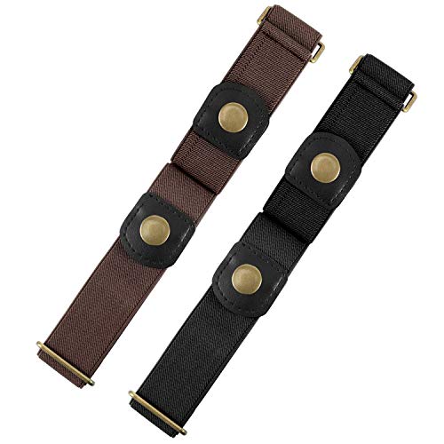 WERFORU No Buckle Elastic Belt for Men Stretch Buckle Free Belt for Jeans Pants 1.38 Inches Wide Father's Day Gift,Pants Size 30-48 Inches