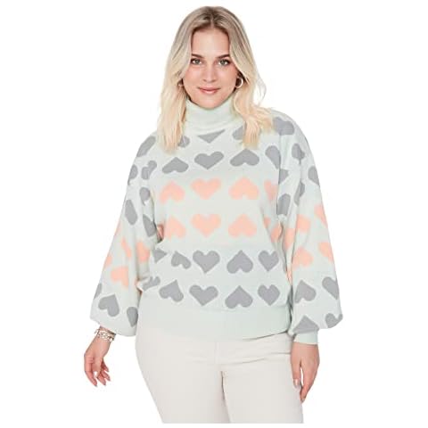 Trendyol Suéter de Cuello Alto con corazón Sudadera Cover