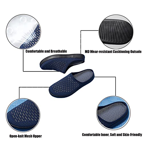 WENOREG Women's Platform Hollow Out Slip On Lightweight Mule Sneakers,Summer Open Back Flats Fashion Mesh Breathe Comfort Walking Shoes Closed Round Toe Low Top Loafer2