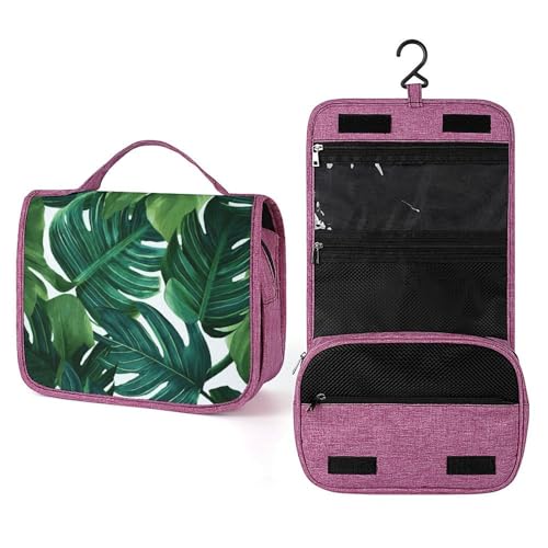 Trousse de toilette étanche femme feuilles bananier grand format suspendu