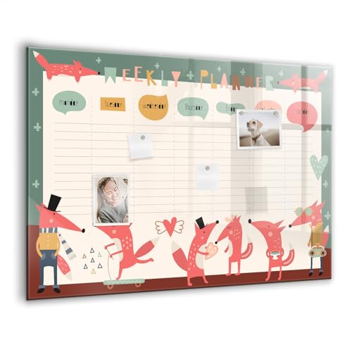 Tableau blanc en verre de sécurité au design épuré 100x70 pour un bureau moderne