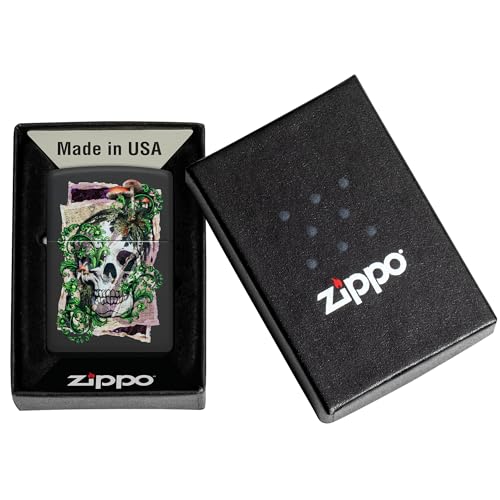 Encendedor Zippo Skull Collage Diseño Negro Mate miniatura 6