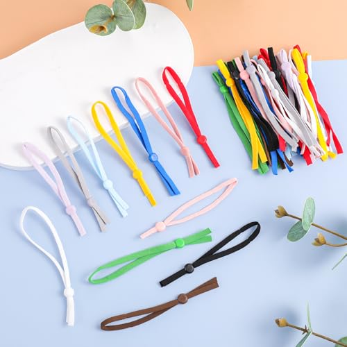 Andibro 60 Stück Kitten halsbänder,12 Farben Verstellbare Welpen ID Halsbänder Soft welpenhalsband 10.5 cm Bandschnur mit Verstellbarer Schnalle für Neugeborene Welpen Kätzchen Haustiere