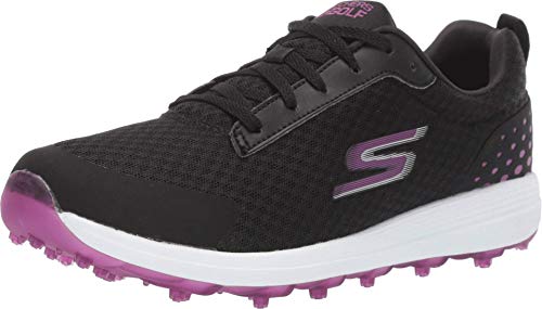 Skechers Women's Max Golf Shoe, Mesh Black/Purple, 8.5