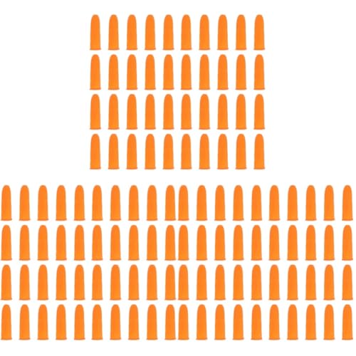 Healeved 3sets Wear-Resistant Non-Slip Finger Cots Finger Protectors Anti-Skid Finger Covers Portable Anti Static Finger Cots Lightweight Finger Covers Fingertips Covers Orange 100pcs*3