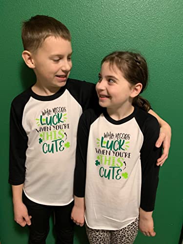 Bump and Beyond Designs Who Needs Luck When You're This Cute Kids St. Patrick's Day Shirt4